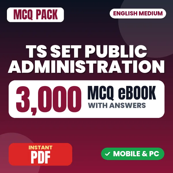 TS SET Public Administration Exam – 3000 MCQ eBook with Answers | English Medium PDF Download