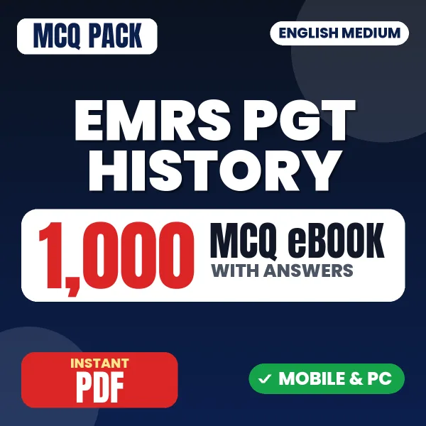 EMRS PGT History Exam Tier 2 – 1000 MCQ eBook with Answers | English Medium PDF Download