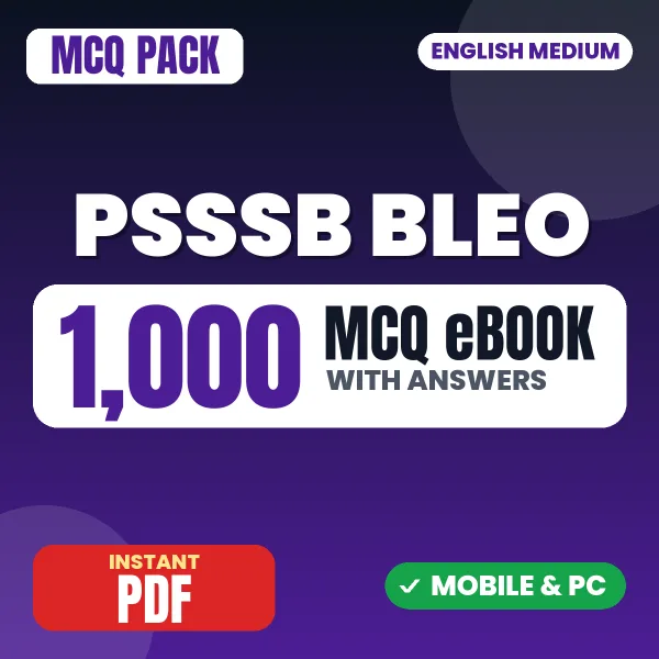 PSSSB Block Level Extension Officer Exam – 1000 MCQ eBook with Answers | English Medium PDF Download
