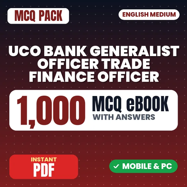 UCO Bank Generalist Officer (Trade Finance Officer) Exam – 1000 MCQ eBook with Answers | English Medium PDF Download