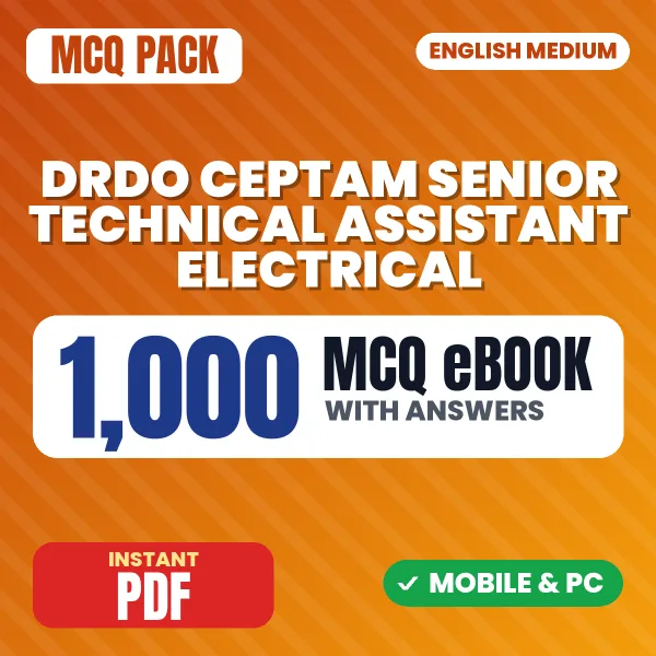 DRDO CEPTAM Senior Technical Assistant (Electrical) Exam Tier 1 – 1000 MCQ eBook with Answers | English Medium PDF Download