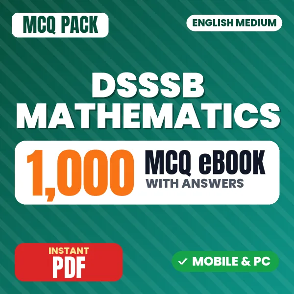 DSSSB Mathematics – 1000 MCQ eBook with Answers | English Medium PDF Download