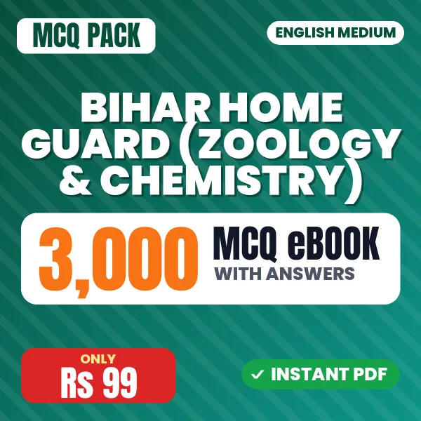 Bihar Home Guard (Zoology & Chemistry) Exam – 3000 MCQ eBook with Answers | English Medium PDF Download