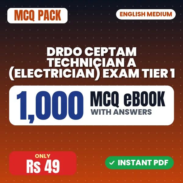 DRDO CEPTAM Technician A (Electrician) Exam Tier 1 – 1000 MCQ eBook with Answers | English Medium PDF Download