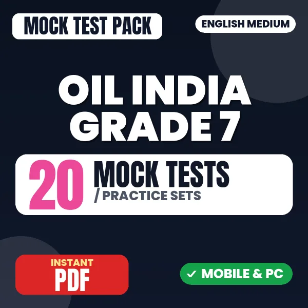 OIL India Grade 7 (Electrical) Exam – 20 Mock Tests / Practice Sets | English Medium PDF Download