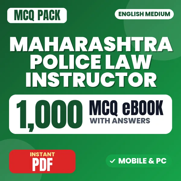 Maharashtra Police Law Instructor Exam – 1000 MCQ eBook with Answers | English Medium PDF Download
