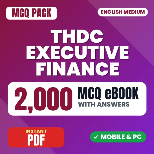 THDC Executive Finance Exam – 2000 MCQ eBook with Answers | English Medium PDF Download