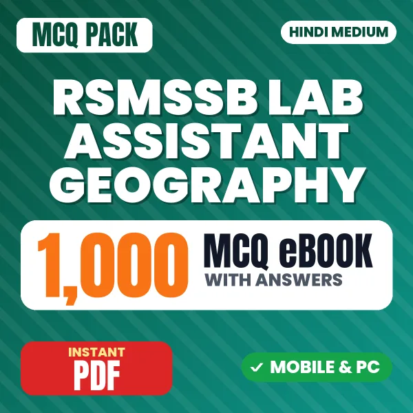RSSB Lab Assistant (Geography) Exam – 1000 MCQ eBook with Answers | Hindi Medium PDF Download