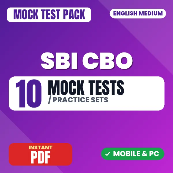 SBI Circle Based Officer Test A Exam – 10 Mock Tests / Practice Sets | English Medium PDF Download