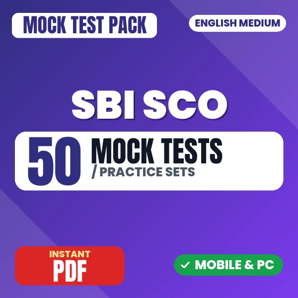 SBI SCO Assistant Manager Exam (Civil Engineering) – 50 Mock Tests / Practice Sets | English Medium PDF Download