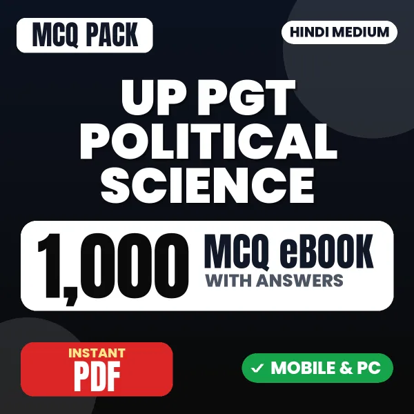 UP PGT Political Science Exam – 1000 MCQ eBook with Answers | Hindi Medium PDF Download