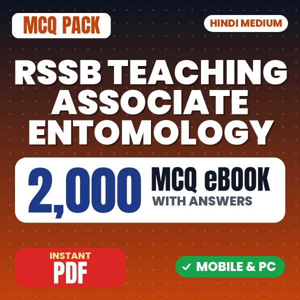 RSSB Teaching Associate (Entomology) Exam Paper 1 – 2000 MCQ eBook with Answers | Hindi Medium PDF Download