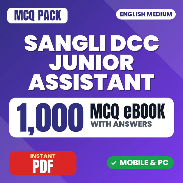 Sangli DCC Junior Assistant Exam – 1000 MCQ eBook with Answers | English Medium PDF Download