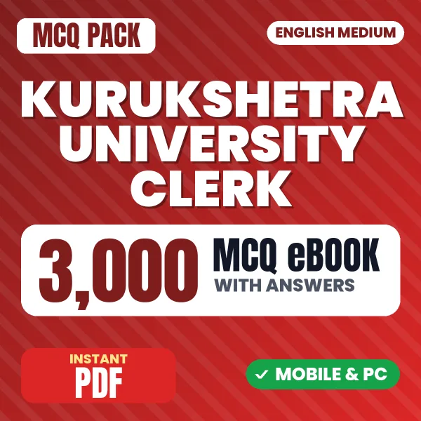 Kurukshetra University Clerk Exam – 3000 MCQ eBook with Answers | English Medium PDF Download