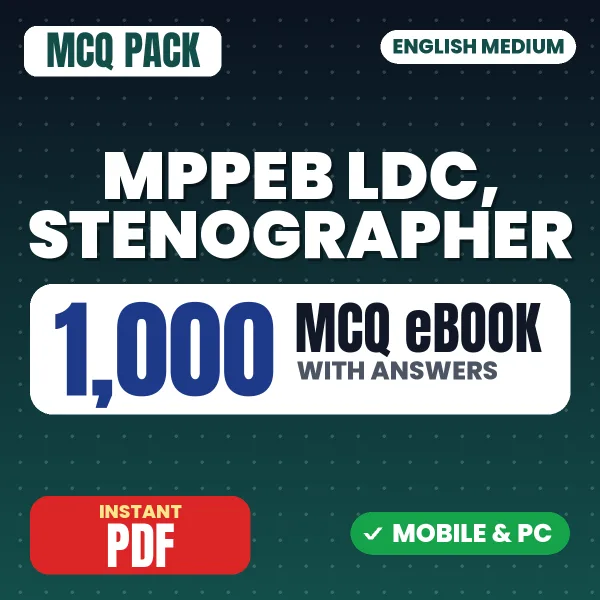 MPPEB LDC, Stenographer Exam – 1000 MCQ eBook with Answers | English Medium PDF Download