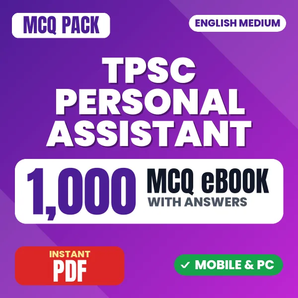 TPSC Personal Assistant Prelims Exam – 1000 MCQ eBook with Answers | English Medium PDF Download