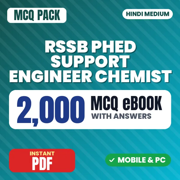 RSSB PHED Support Engineer (Chemist) Exam – 2000 MCQ eBook with Answers | Hindi Medium PDF Download