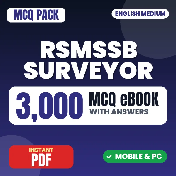 RSMSSB Surveyor Exam – 3000 MCQ eBook with Answers | English Medium PDF Download