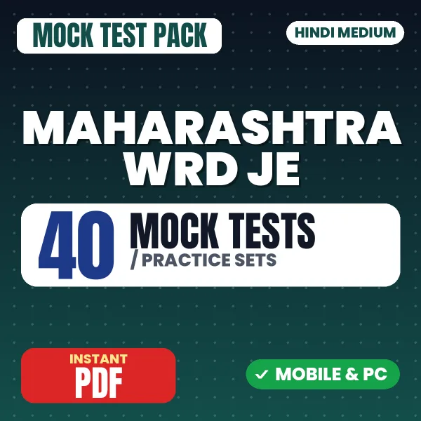 Maharashtra WRD JE Exam (Civil Engineering) – 40 Mock Tests / Practice Sets | Hindi Medium PDF Download