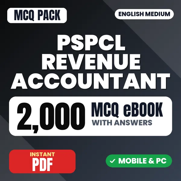 PSPCL Revenue Accountant Exam – 2000 MCQ eBook with Answers | English Medium PDF Download