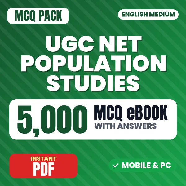 UGC NET Population Studies Exam – 5000 MCQ eBook with Answers | English Medium PDF Download