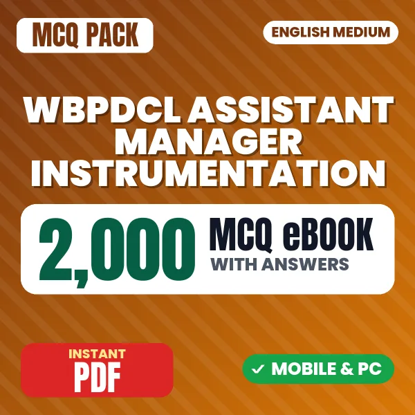 WBPDCL Assistant Manager (Instrumentation) Exam – 2000 MCQ eBook with Answers | English Medium PDF Download