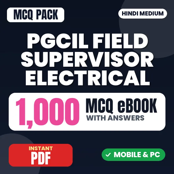PGCIL Field Supervisor (Electrical) Exam – 1000 MCQ eBook with Answers | Hindi Medium PDF Download