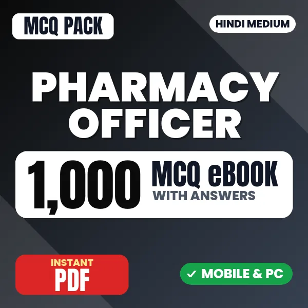 Pharmacy Officer Exam – 1000 MCQ eBook with Answers | Hindi Medium PDF Download