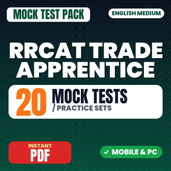 RRCAT Trade Apprentice Exam (Civil Engineering) – 20 Mock Tests / Practice Sets | English Medium PDF Download