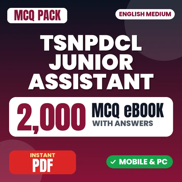 TSNPDCL Junior Assistant Exam – 2000 MCQ eBook with Answers | English Medium PDF Download