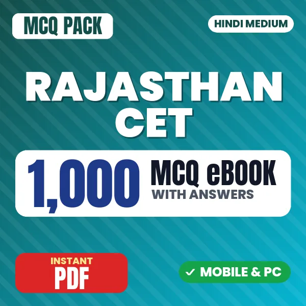 Rajasthan CET Exam (Graduation Level) – 1000 MCQ eBook with Answers | Hindi Medium PDF Download