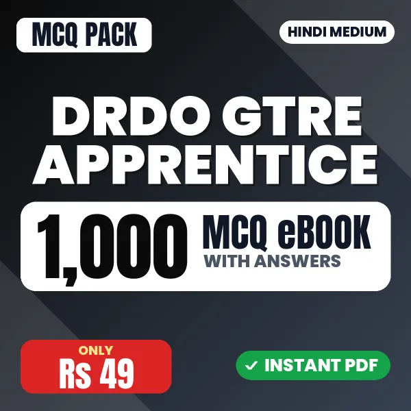 DRDO GTRE Apprentice Exam – 1000 MCQ eBook with Answers | Hindi Medium PDF Download