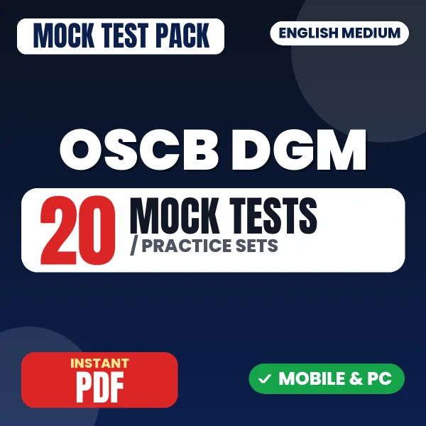 OSCB Deputy General Manager Exam Paper I – 20 Mock Tests / Practice Sets | English Medium PDF Download