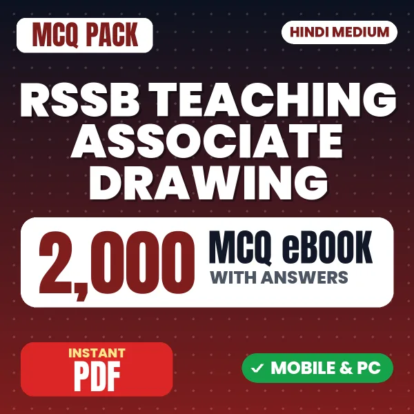 RSSB Teaching Associate (Drawing) Exam Paper 1 – 2000 MCQ eBook with Answers | Hindi Medium PDF Download