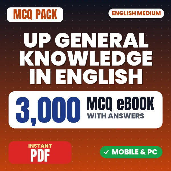 Uttar Pradesh General Knowledge – 3000 MCQ eBook with Answers | English Medium PDF Download