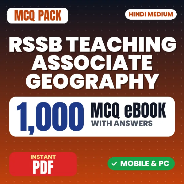 RSSB Teaching Associate (Geography) Exam Paper 1 – 1000 MCQ eBook with Answers | Hindi Medium PDF Download