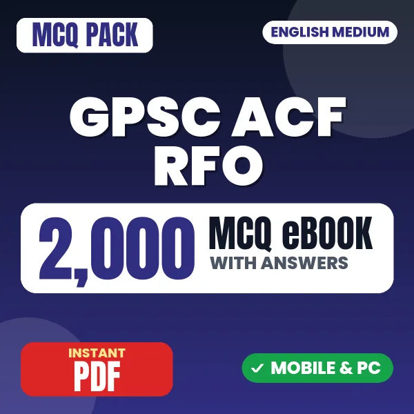GPSC ACF RFO Paper-1 Prelims Exam – 2000 MCQ eBook with Answers | English Medium PDF Download