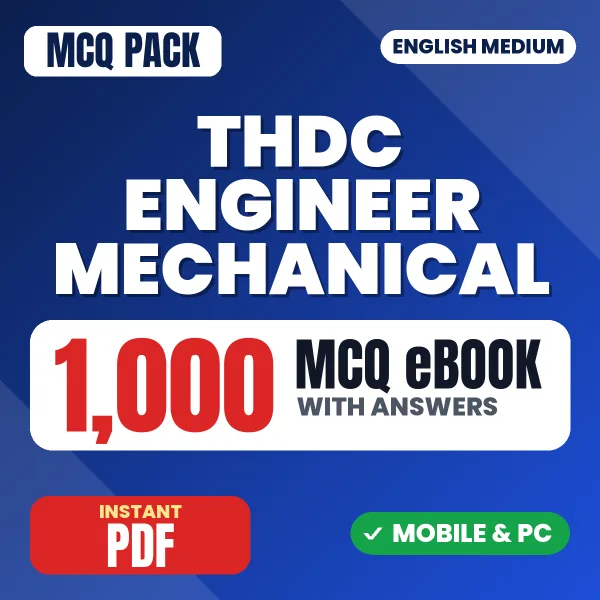 THDC Engineer Mechanical Exam – 1000 MCQ eBook with Answers | English Medium PDF Download
