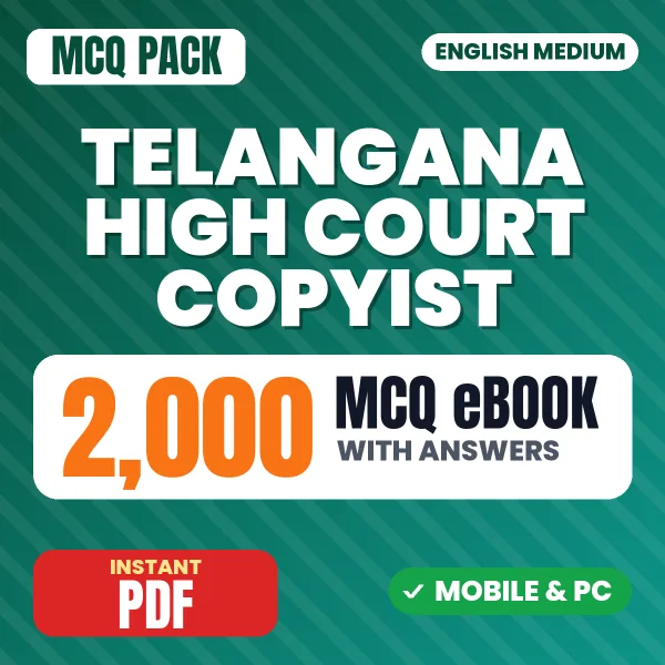 Telangana High Court Copyist Exam – 2000 MCQ eBook with Answers | English Medium PDF Download