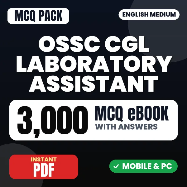 OSSC CGL (Laboratory Assistant) Prelims Exam – 3000 MCQ eBook with Answers | English Medium PDF Download