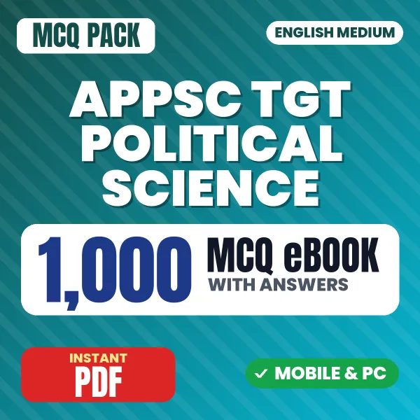 APPSC TGT Political Science Exam Paper 1 – 1000 MCQ eBook with Answers | English Medium PDF Download