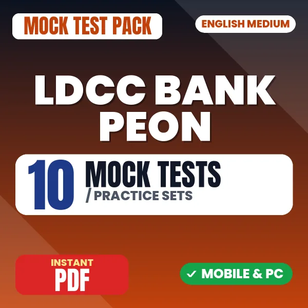 LDCC Bank Peon Exam – 10 Mock Tests / Practice Sets | English Medium PDF Download