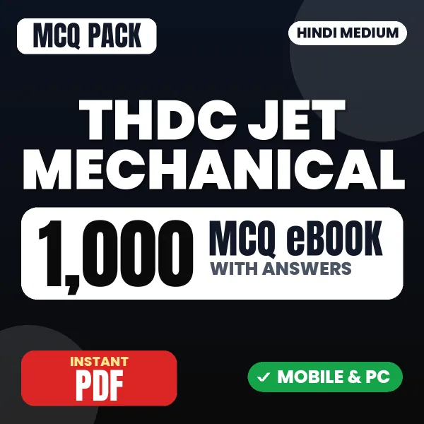 THDC JET Mechanical Exam – 1000 MCQ eBook with Answers | Hindi Medium PDF Download