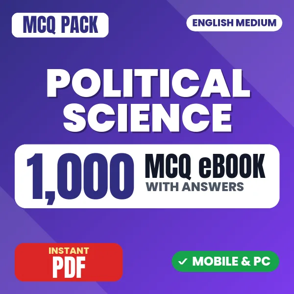 Political Science – 1000 MCQ eBook with Answers | English Medium PDF Download