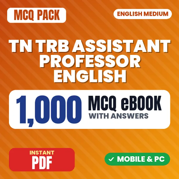 TN TRB Assistant Professor English Exam – 1000 MCQ eBook with Answers | English Medium PDF Download