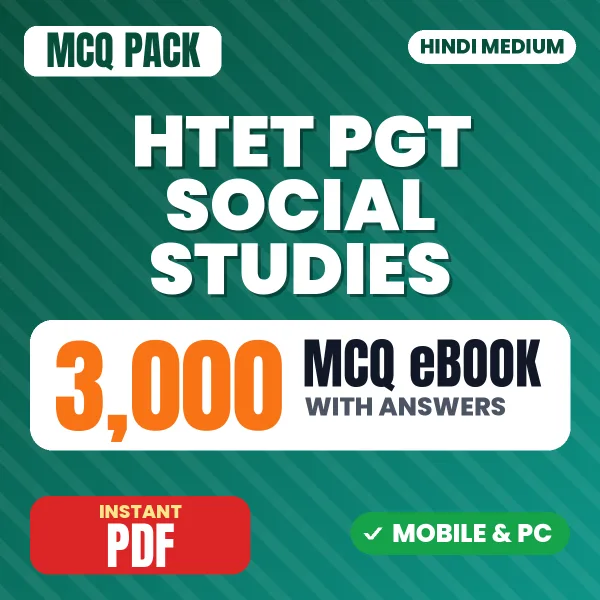 Haryana TET PGT Social Studies & Social Science Exam – 3000 MCQ eBook with Answers | Hindi Medium PDF Download