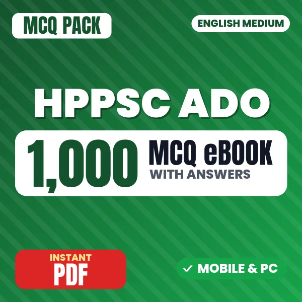 HPPSC Agriculture Development Officer Exam Paper 1 – 1000 MCQ eBook with Answers | English Medium PDF Download