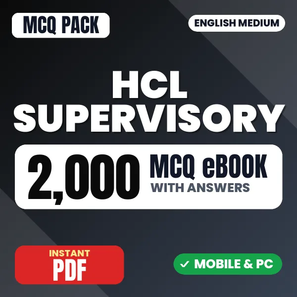HCL Supervisory Exam – 2000 MCQ eBook with Answers | English Medium PDF Download