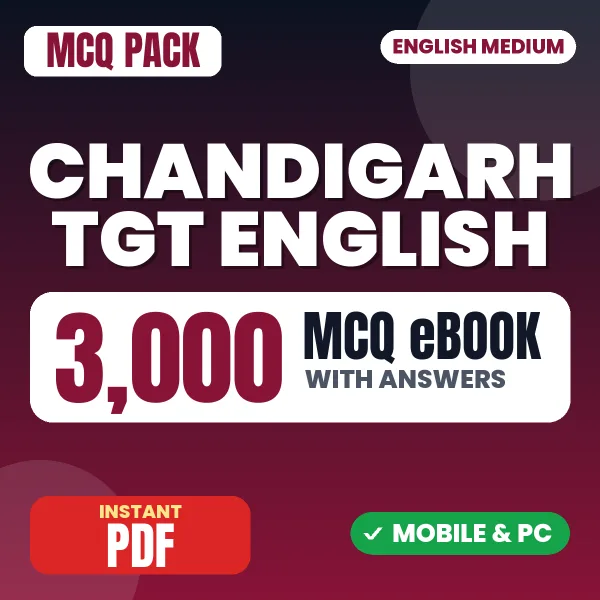 Chandigarh TGT English Exam – 3000 MCQ eBook with Answers | English Medium PDF Download