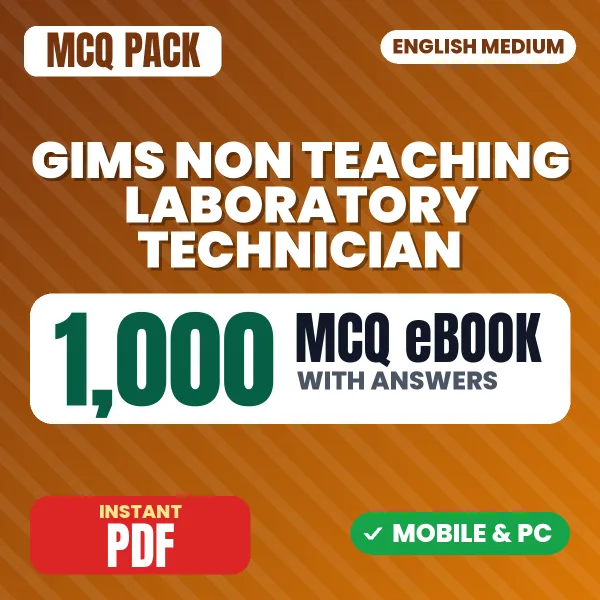 GIMS Non Teaching (Laboratory Technician) Exam – 1000 MCQ eBook with Answers | English Medium PDF Download